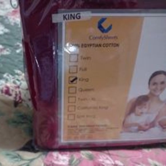 600 Thread Count 100% Egyptian Cotton Sateen KING size Sheet Set-New -BURGUNDY - Picture 2 of 5